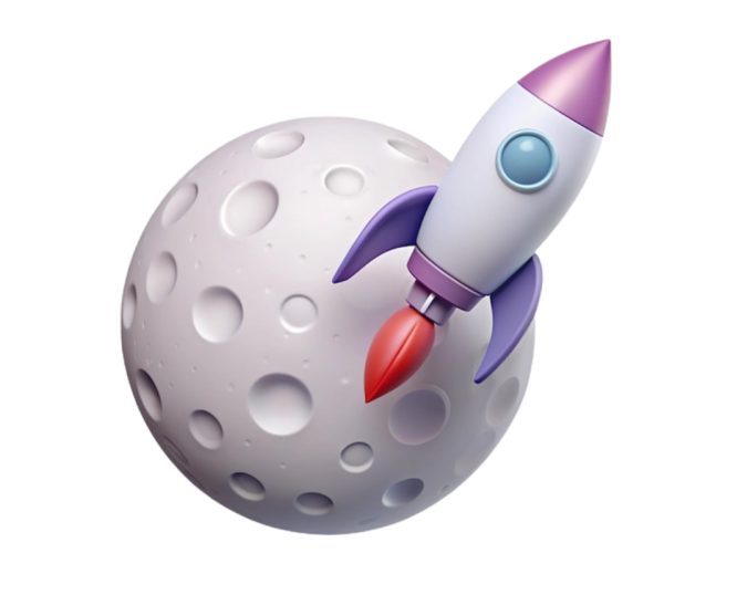 Ilustración de cohete representando crecimiento digital